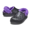 Baya Lined Fuzz Strap Chodaki „Czarny Fioletowy”