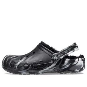 Baya Lined Marbled Clog „Black Silver”
