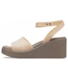 Brooklyn Ankle Strap Wedge Sandals „Cream White Brown”
