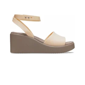 Brooklyn Ankle Strap Wedge Sandals „Cream White Brown”