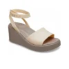 Brooklyn Ankle Strap Wedge Sandals „Cream White Brown”