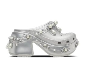 Chodak Simone Rocha x Siren z kolcami „Metallic Silver”