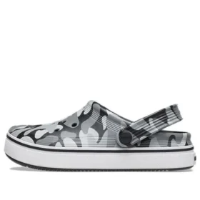Chodaki Off Court z nadrukiem „Grey Black White”