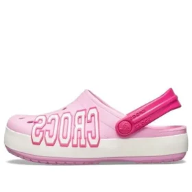 Chodaki z logo Crocband „Pink White”