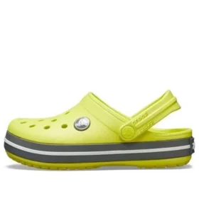 Chodaki z okrągłym czubkiem i wycięciami w stylu Crocband „Yellow Grey”