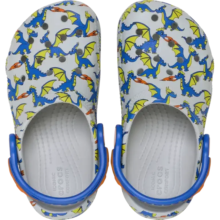 Classic Clog dla maluchów z nadrukiem smoka Classic Clog dla maluchów z nadrukiem smoka