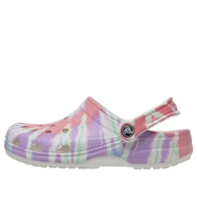 Classic Clog wzór Crocs na płaskim obcasie – sportowe, kolorowe niebieskie sandały