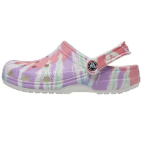 Classic Clog wzór Crocs na płaskim obcasie – sportowe, kolorowe niebieskie sandały