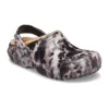 Classic Lined Clog, barwiony wybielaczem „Black White Beige”
