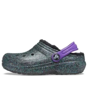 Classic Lined Clog „Black Purple Sparkles”