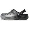 Classic Lined Clog „Black Silver”