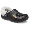 Classic Lined Clog disco z podszewką i Glitter „czarno-białe”