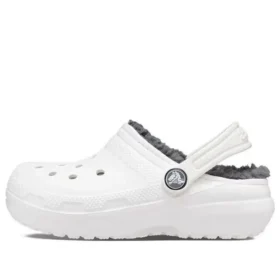 Classic Lined Clog „White Grey”