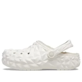Classic Lined Geometric Clog „White”