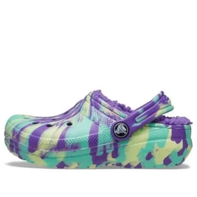 Classic Lined Marbled Clog „Neon Purple Multi”