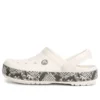 Crocband Snake Print Chodaki „White Black”