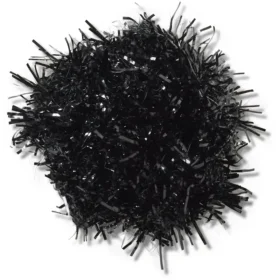 Czarne przypinki Jibbitz™ z pomponem z lamety