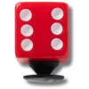 Czerwone przypinki Jibbitz™ w kształcie kości do gry Czerwone przypinki Jibbitz™ w kształcie kości do gry