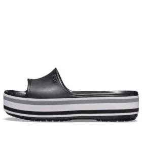 Klapki na platformie Crocband „Black Grey White”