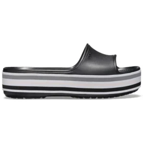 Klapki na platformie Crocband „Black Grey White”