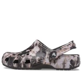 Klasyczne chodaki Bleach Dye „Black White”