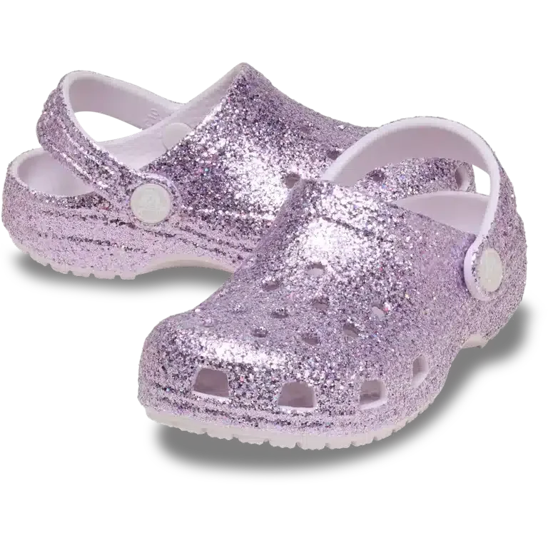Klasyczne chodaki dla maluchów z grubymi podeszwami i Glitterem Klasyczne chodaki dla maluchów z grubymi podeszwami i Glitterem