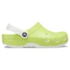 Klasyczne chodaki świecące w ciemności „Lime Green White”