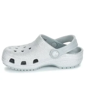 Klasyczne chodaki z brokatem „Silver”