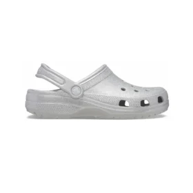 Klasyczne chodaki z brokatem „Silver”