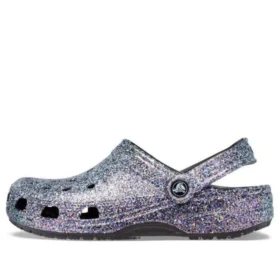 Klasyczne chodaki z brokatem „Silver Multi”