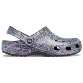 Klasyczne chodaki z brokatem „Silver Multi”