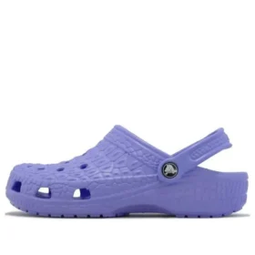 Klasyczne chodaki z imitacji skóry krokodyla „Purple”