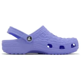 Klasyczne chodaki z imitacji skóry krokodyla „Purple”