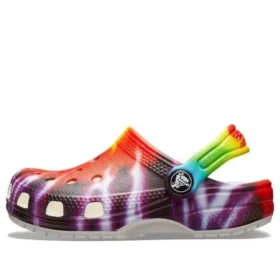Klasyczne chodaki z nadrukiem Tie-Dye „Purple Red”