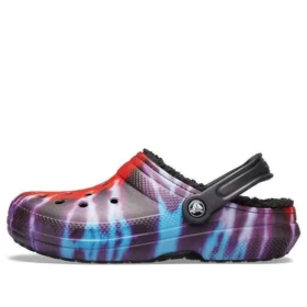 Klasyczne kapcie sportowe Crocs Tie-Dye Stay Warm Cozy, unisex, fioletowo-czerwone