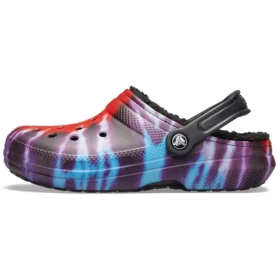 Klasyczne kapcie sportowe Crocs Tie-Dye Stay Warm Cozy, unisex, fioletowo-czerwone