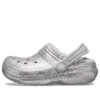 Klasyczne Lined Clog z brokatową wyściółką „Silver Grey”