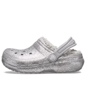 Klasyczne Lined Clog z brokatową wyściółką „Silver Grey”