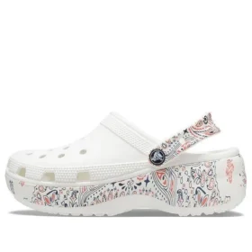 Klasyczne Platform Clog Americana Paisley „White”
