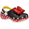 Klasyczne Platform Clog Crocs x Minnie Mouse „Czarny, czerwony, biały”
