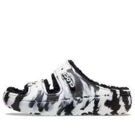Klasyczne sandały Cozzzy Marbled „Black White”