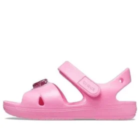 Klasyczne sandały z krzyżującymi się paskami i zawieszkami „Pink”