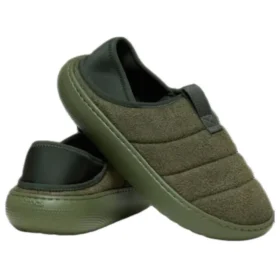 Klasyczne wegańskie mokasyny z zamszu „Army Green”