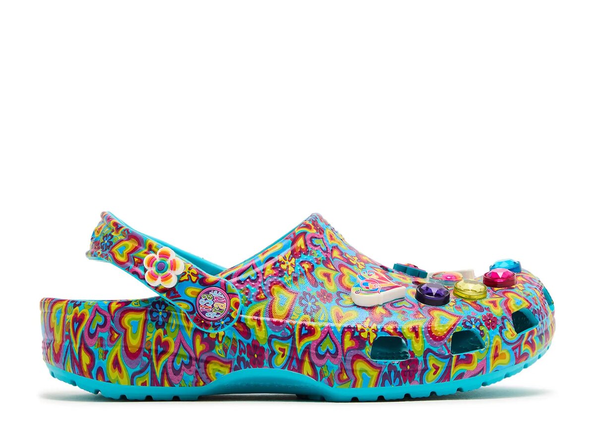 Lisa Frank x Classic Clog Kids „Digital Aqua Multi Hearts” Lisa Frank x Classic Clog Kids „Digital Aqua Multi Hearts”