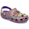 Lisa Frank x Classic Clog „Neon Purple Multi Hearts”