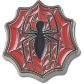 Przypinki do butów Jibbitz z logo Spider-Mana i motywem pajęczyny
