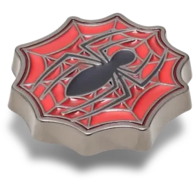 Przypinki do butów Jibbitz z logo Spider-Mana i motywem pajęczyny