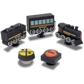 Przypinki Jibbitz™ „3D Train” – zestaw 5 sztuk