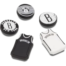 Przypinki Jibbitz™ NBA Brooklyn Nets – zestaw 5 sztuk