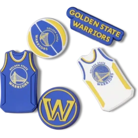 Przypinki Jibbitz™ NBA Golden State Warriors – zestaw 5 sztuk